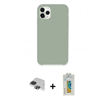 MARSİLYAN™- iPhone 11 Pro Max Kılıf Zirve Modern Özel Seri - Siyah Polymer Nano Ekran Koruyucu + Pers Alüminyum Kamera Lens - SH