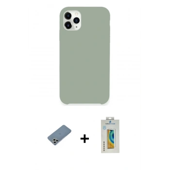 MARSİLYAN™- iPhone 11 Pro Max Kılıf Zirve Modern Özel Seri - Siyah Polymer Nano Ekran Koruyucu + Shine Kamera Lens Koruma Cam - GS
