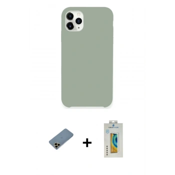 MARSİLYAN™- iPhone 11 Pro Max Kılıf Zirve Modern Özel Seri - Siyah Polymer Nano Ekran Koruyucu + Shine Kamera Lens Koruma Cam - GD