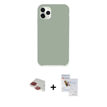 MARSİLYAN™- iPhone 11 Pro Max Kılıf Zirve Modern Özel Seri - Siyah Seramik Nano Ekran Koruyucu + Pers Alüminyum Kamera Lens - KI