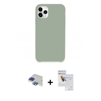 MARSİLYAN™- iPhone 11 Pro Max Kılıf Zirve Modern Özel Seri - Siyah Seramik Nano Ekran Koruyucu + Pers Alüminyum Kamera Lens - LT