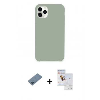 MARSİLYAN™- iPhone 11 Pro Max Kılıf Zirve Modern Özel Seri - Siyah Seramik Nano Ekran Koruyucu + Shine Kamera Lens Koruma Cam - MI