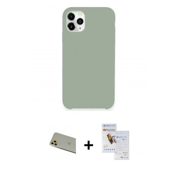 MARSİLYAN™- iPhone 11 Pro Max Kılıf Zirve Modern Özel Seri - Siyah Seramik Nano Ekran Koruyucu + Rainbow Kamera Lens Koruma Cam - GD
