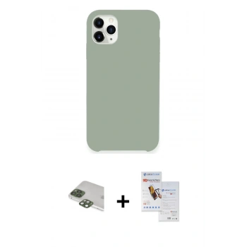 MARSİLYAN™- iPhone 11 Pro Max Kılıf Zirve Modern Özel Seri - Siyah Seramik Nano Ekran Koruyucu + Pers Alüminyum Kamera Lens - YL