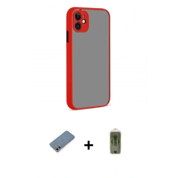 MARSİLYAN™- iPhone 12 Kılıf Ahenk Çizgi Serisi - Siyah Joko Magic 5D Hayalet Cam + Metal Kamera Lens Koruma Cam - AKYL
