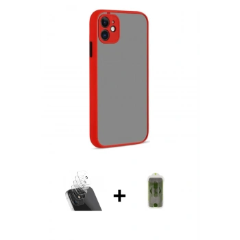 MARSİLYAN™- iPhone 12 Kılıf Ahenk Çizgi Serisi - Siyah Joko Magic 5D Hayalet Cam + Kamera Lens Koruma Cam - SF