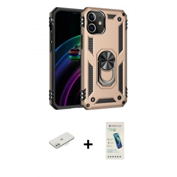 MARSİLYAN™- iPhone 12 Kılıf Ahenk Klasik Koleksiyonu - Şeffaf Pasifik Cam Ekran Koruyucu + Renkli Kamera Lens Koruma Cam - PE