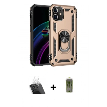MARSİLYAN™- iPhone 12 Kılıf Ahenk Klasik Koleksiyonu - Siyah Joko Magic 5D Hayalet Cam + Kamera Lens Koruma Cam - SF