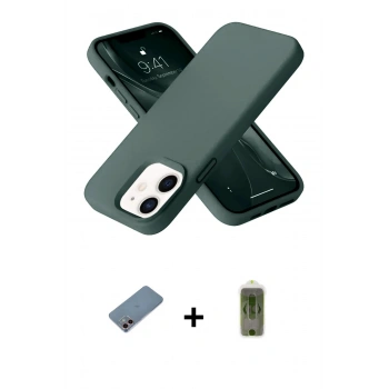 MARSİLYAN™- iPhone 12 Kılıf Ahenk Serisi - Siyah Joko Magic 5D Hayalet Cam + Shine Kamera Lens Koruma Cam - PE