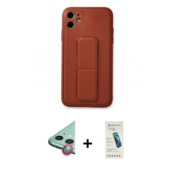 MARSİLYAN™- iPhone 12 Kılıf Akış Doku - Şeffaf Pasifik Cam Ekran Koruyucu + Raze Metal Kamera Lens - KI
