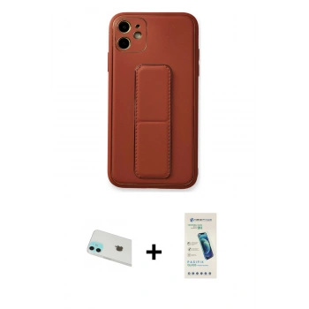 MARSİLYAN™- iPhone 12 Kılıf Akış Doku - Şeffaf Pasifik Cam Ekran Koruyucu + Rainbow Kamera Lens Koruma Cam - YL