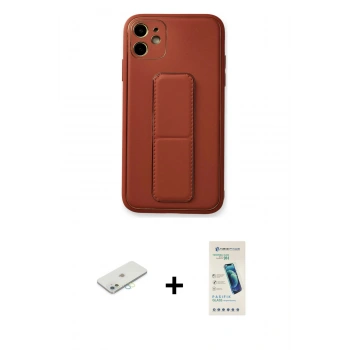 MARSİLYAN™- iPhone 12 Kılıf Akış Doku - Şeffaf Pasifik Cam Ekran Koruyucu + Renkli Kamera Lens Koruma Cam - SI