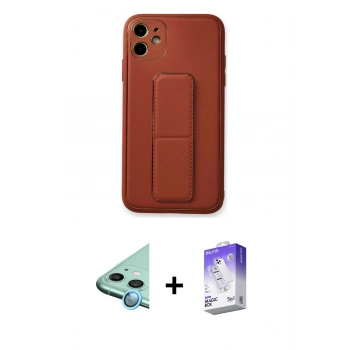 MARSİLYAN™- iPhone 12 Kılıf Akış Doku - Siyah Bilvis 5in1 3D Magic Cam Ekran Koruyucu + Raze Metal Kamera Lens - MI