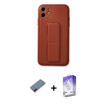 MARSİLYAN™- iPhone 12 Kılıf Akış Doku - Siyah Bilvis 5in1 3D Magic Cam Ekran Koruyucu + Metal Kamera Lens Koruma Cam - KI