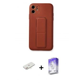 MARSİLYAN™- iPhone 12 Kılıf Akış Doku - Siyah Bilvis 5in1 3D Magic Cam Ekran Koruyucu + Renkli Kamera Lens Koruma Cam - YL