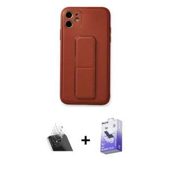 MARSİLYAN™- iPhone 12 Kılıf Akış Doku - Siyah Bilvis 5in1 5D Magic Hayalet Cam Ekran Koruyucu + Kamera Lens Koruma Cam - SF