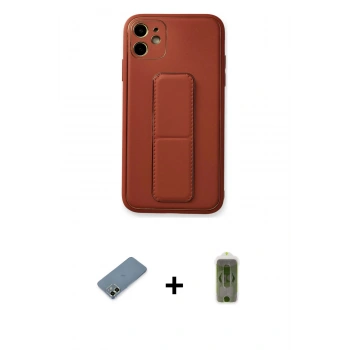 MARSİLYAN™- iPhone 12 Kılıf Akış Doku - Siyah Joko Magic 5D Hayalet Cam + Metal Kamera Lens Koruma Cam - AKYL