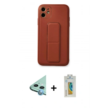 MARSİLYAN™- iPhone 12 Kılıf Akış Doku - Siyah Polymer Nano Ekran Koruyucu + Raze Metal Kamera Lens - MI