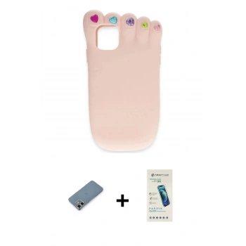 MARSİLYAN™- iPhone 12 Kılıf Akış Yansıma - Şeffaf Pasifik Cam Ekran Koruyucu + Metal Kamera Lens Koruma Cam - GD