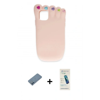 MARSİLYAN™- iPhone 12 Kılıf Akış Yansıma - Şeffaf Pasifik Cam Ekran Koruyucu + Shine Kamera Lens Koruma Cam - MI