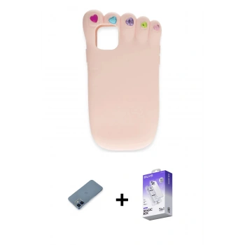 MARSİLYAN™- iPhone 12 Kılıf Akış Yansıma - Siyah Bilvis 5in1 3D Magic Cam Ekran Koruyucu + Metal Kamera Lens Koruma Cam - MI