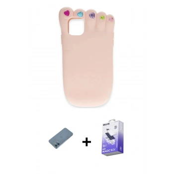 MARSİLYAN™- iPhone 12 Kılıf Akış Yansıma - Siyah Bilvis 5in1 5D Magic Hayalet Cam Ekran Koruyucu + Shine Kamera Lens Koruma Cam - MI