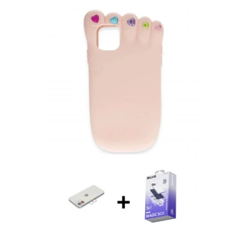 MARSİLYAN™- iPhone 12 Kılıf Akış Yansıma - Siyah Bilvis 5in1 5D Magic Hayalet Cam Ekran Koruyucu + Renkli Kamera Lens Koruma Cam - PE