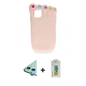 MARSİLYAN™- iPhone 12 Kılıf Akış Yansıma - Siyah Polymer Nano Ekran Koruyucu + Raze Metal Kamera Lens - MI