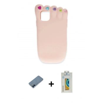 MARSİLYAN™- iPhone 12 Kılıf Akış Yansıma - Siyah Polymer Nano Ekran Koruyucu + Metal Kamera Lens Koruma Cam - MI