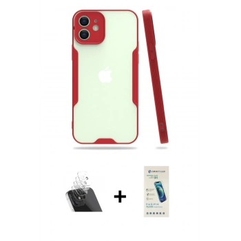 MARSİLYAN™- iPhone 12 Kılıf Atlas Asil Serisi - Şeffaf Pasifik Cam Ekran Koruyucu + Kamera Lens Koruma Cam - SF