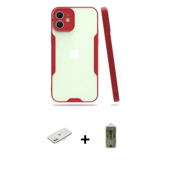 MARSİLYAN™- iPhone 12 Kılıf Atlas Asil Serisi - Siyah Joko Magic 5D Hayalet Cam + Renkli Kamera Lens Koruma Cam - PE