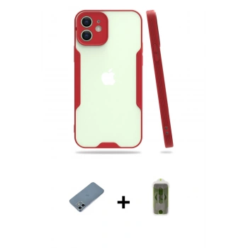 MARSİLYAN™- iPhone 12 Kılıf Atlas Asil Serisi - Siyah Joko Magic 5D Hayalet Cam + Shine Kamera Lens Koruma Cam - SABE
