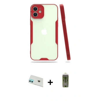 MARSİLYAN™- iPhone 12 Kılıf Atlas Asil Serisi - Siyah Joko Magic 5D Hayalet Cam + Rainbow Kamera Lens Koruma Cam - YL