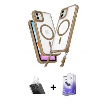 MARSİLYAN™- iPhone 12 Kılıf Atlas Doku Koleksiyonu - Siyah Bilvis 5in1 5D Magic Hayalet Cam Ekran Koruyucu + Kamera Lens Koruma Cam - SF