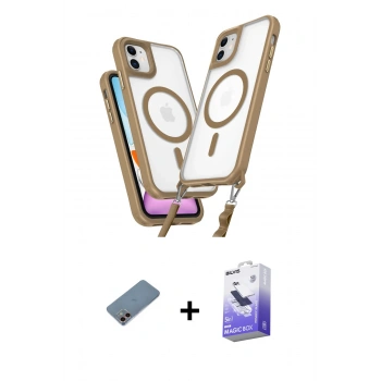 MARSİLYAN™- iPhone 12 Kılıf Atlas Doku Koleksiyonu - Siyah Bilvis 5in1 5D Magic Hayalet Cam Ekran Koruyucu + Shine Kamera Lens Koruma Cam - PE
