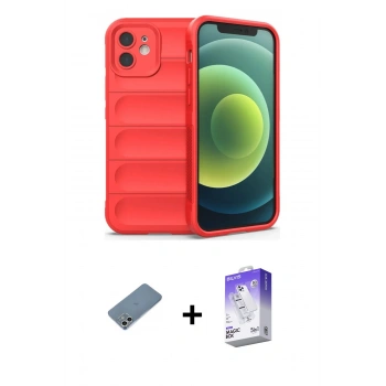 MARSİLYAN™- iPhone 12 Kılıf Atlas Koleksiyonu - Siyah Bilvis 5in1 3D Magic Cam Ekran Koruyucu + Shine Kamera Lens Koruma Cam - GS
