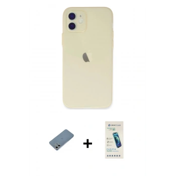 MARSİLYAN™- iPhone 12 Kılıf Atlas Minimal Prime - Şeffaf Pasifik Cam Ekran Koruyucu + Shine Kamera Lens Koruma Cam - GS