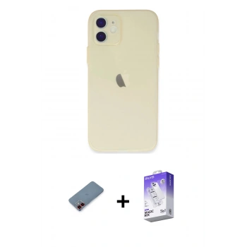 MARSİLYAN™- iPhone 12 Kılıf Atlas Minimal Prime - Siyah Bilvis 5in1 3D Magic Cam Ekran Koruyucu + Metal Kamera Lens Koruma Cam - KI