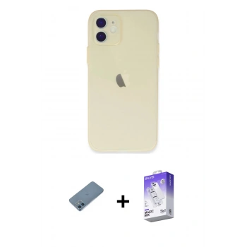 MARSİLYAN™- iPhone 12 Kılıf Atlas Minimal Prime - Siyah Bilvis 5in1 3D Magic Cam Ekran Koruyucu + Shine Kamera Lens Koruma Cam - MI