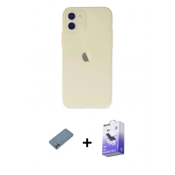 MARSİLYAN™- iPhone 12 Kılıf Atlas Minimal Prime - Siyah Bilvis 5in1 5D Magic Hayalet Cam Ekran Koruyucu + Shine Kamera Lens Koruma Cam - MI