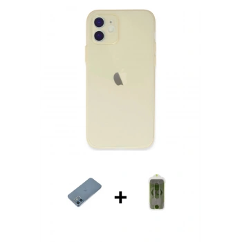 MARSİLYAN™- iPhone 12 Kılıf Atlas Minimal Prime - Siyah Joko Magic 5D Hayalet Cam + Shine Kamera Lens Koruma Cam - MI
