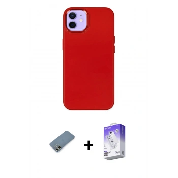 MARSİLYAN™- iPhone 12 Kılıf Çekirdek Çizgi - Siyah Bilvis 5in1 3D Magic Cam Ekran Koruyucu + Metal Kamera Lens Koruma Cam - AKYL