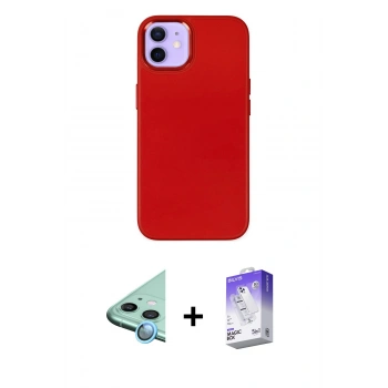 MARSİLYAN™- iPhone 12 Kılıf Çekirdek Çizgi - Siyah Bilvis 5in1 3D Magic Cam Ekran Koruyucu + Raze Metal Kamera Lens - MI