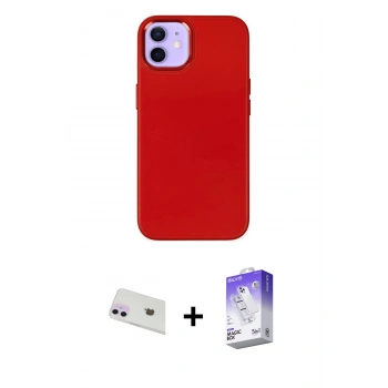 MARSİLYAN™- iPhone 12 Kılıf Çekirdek Çizgi - Siyah Bilvis 5in1 3D Magic Cam Ekran Koruyucu + Rainbow Kamera Lens Koruma Cam - MR