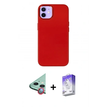 MARSİLYAN™- iPhone 12 Kılıf Çekirdek Çizgi - Siyah Bilvis 5in1 3D Magic Cam Ekran Koruyucu + Raze Metal Kamera Lens - KI