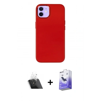 MARSİLYAN™- iPhone 12 Kılıf Çekirdek Çizgi - Siyah Bilvis 5in1 5D Magic Hayalet Cam Ekran Koruyucu + Kamera Lens Koruma Cam - SF