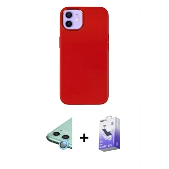 MARSİLYAN™- iPhone 12 Kılıf Çekirdek Çizgi - Siyah Bilvis 5in1 5D Magic Hayalet Cam Ekran Koruyucu + Raze Metal Kamera Lens - MI