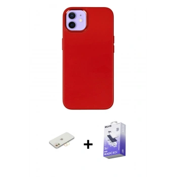 MARSİLYAN™- iPhone 12 Kılıf Çekirdek Çizgi - Siyah Bilvis 5in1 5D Magic Hayalet Cam Ekran Koruyucu + Renkli Kamera Lens Koruma Cam - SI