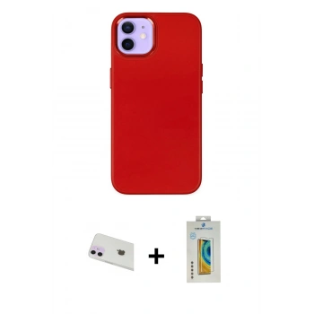 MARSİLYAN™- iPhone 12 Kılıf Çekirdek Çizgi - Siyah Polymer Nano Ekran Koruyucu + Rainbow Kamera Lens Koruma Cam - MR
