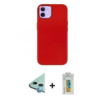 MARSİLYAN™- iPhone 12 Kılıf Çekirdek Çizgi - Siyah Polymer Nano Ekran Koruyucu + Raze Metal Kamera Lens - MI
